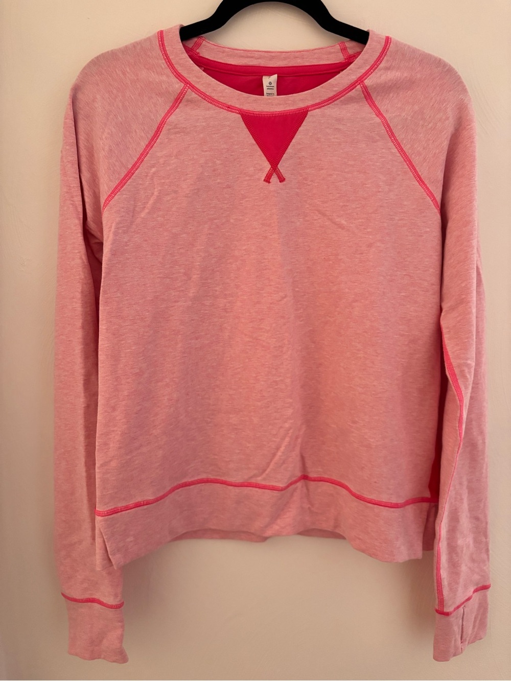 Lululemon Pink Crewneck Sweatshirt with Hot Pink Trim